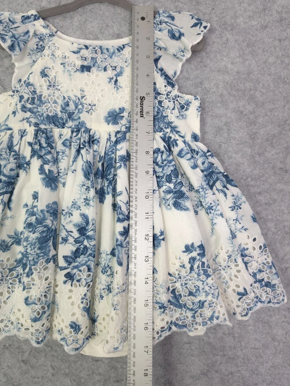 Gap × LoveShackFancy Baby Floral Eyelet Dress in White and Blue Floral Print